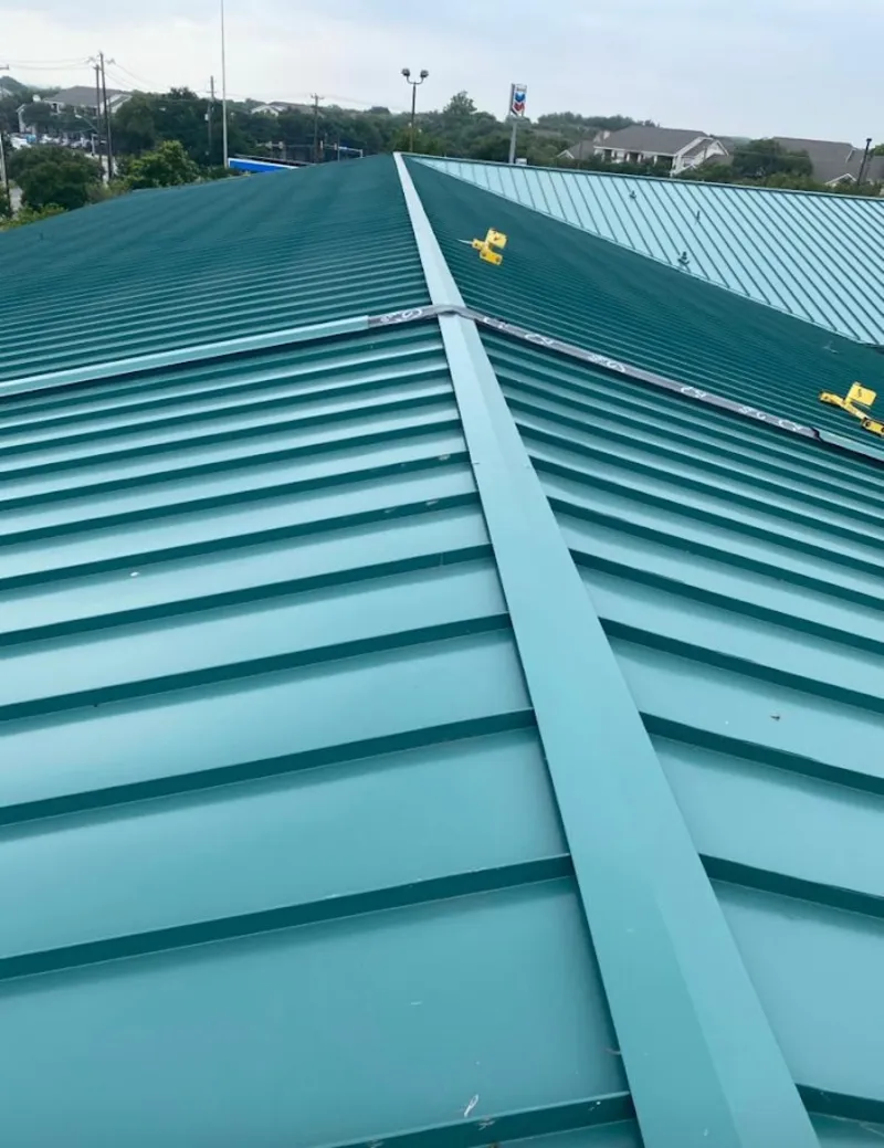 Green commercial metal roof ridge and valley for Metal Roof Repair in Southaven